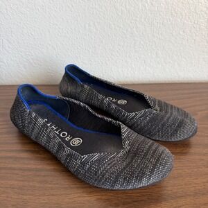 Rothys The Flat Grey Birdseye Knit Round Toe Ballet Flats Womens 7.5